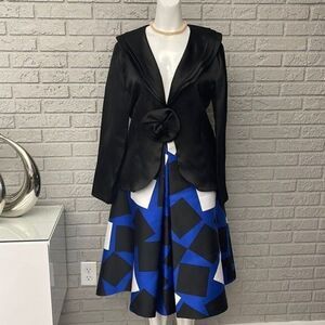 ILANA WOLF Black Silk Evening Jacket Size 8